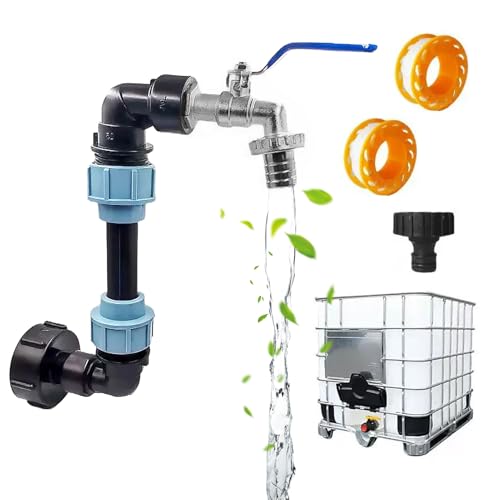 Shinybox IBC Tank Schwanenhals, IBC Schwanenhals 3/4" Auslaufhahn, IBC Adapter mit Schwanenhals Messing Wasserhahn für 1000L Regenwassertank, IBC Tank Zubehör für Gießkannenbefüllung, Regenwassertank von Shinybox