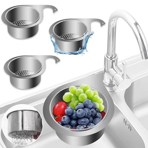Shinybox Multi-Functional Drain Basket, 3 Stücke Siebkorb aus Edelstahl in Schwanenform für die Spüle, Abflusssieb Küchenspüle, Eckspülbecken-Sieb Küchenspüle Zum Filtern Von Küchenabfällen(Silber) von Shinybox