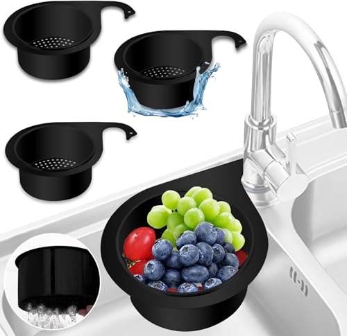Shinybox Multi-Functional Drain Basket, 3 Stücke Siebkorb aus Edelstahl in Schwanenform für die Spüle, Abflusssieb Küchenspüle, Eckspülbecken-Sieb Küchenspüle Zum Filtern Von Küchenabfällen(Schwarz) von Shinybox