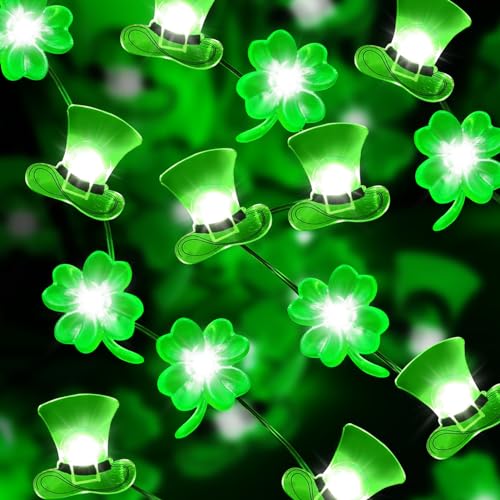 Shinybox St Patricks Day Lichterkette, 3M 30 LED St Patricks Day String Licht, Kleeblatt Lichterketten, Lichterkette für St Patrick Day Heimparty-Dekoration Innen Draussen Shinybox St Patricks Day Lichterkette, 3M 30 LED St Patricks Day String Licht, Kleeblatt Lichterketten, Lichterkette für St Patrick Day Heimparty-Dekoration Innen Draussen von Shinybox