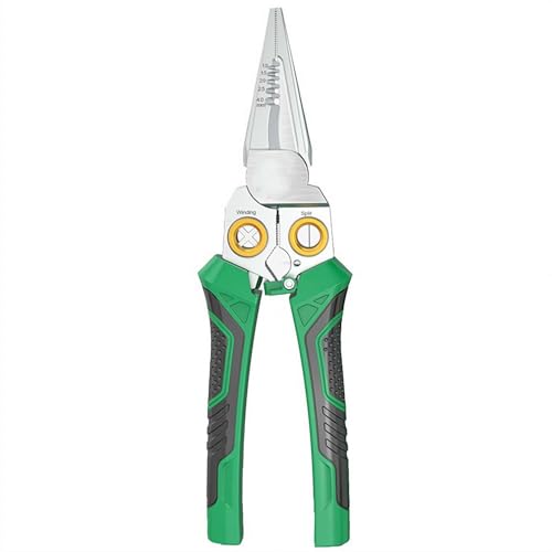 Shinyruo 8-in-1 Elektriker-Zange mit Spannungsprüfer – wiederaufladbares Edelstahl-Multitool für Drahtstreifen/Schneiden/Crimp/Split/Wrap/Slit/Ziehen von Shinyruo