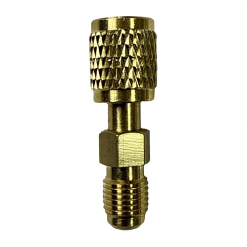 Shinyruo R32 R454B Kältemitteladapter, Messing, 6,35 mm weiblich auf 6,35 mm Außengewinde für R32/R454B Mini-Split-Systeme, Vakuumpumpe von Shinyruo