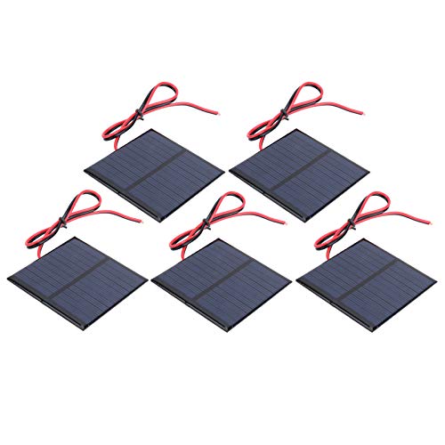 0,6 W Solarbatterie 5 Stück 65 x 65 mm Solarstromkomponente DC 5,5 V mit 30 cm Kabel von Shipenophy