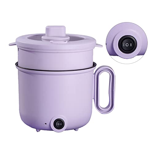 Mini-Herd, transparenter Deckel, elektrischer Kochtopf, Anti-Verbrühung, ergonomischer Griff, 1,5 l, für Zuhause (violett, doppellagig) von Shipenophy