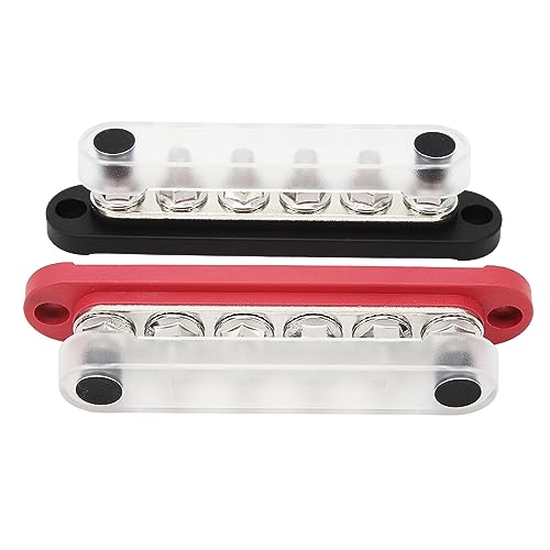 Power Distribution Block, M8 12V 48V 6 X 5/16in 6 Kanal Terminal Studs Bus Bar 2 Stück Fahrzeug Staubschutz von Shipenophy