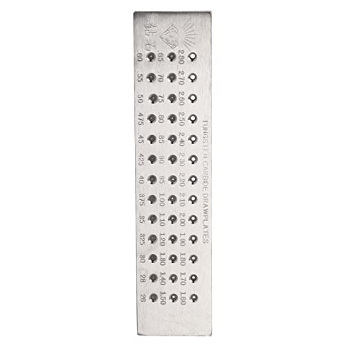 Runde Löcher Drahtziehbrett Metallziehplatte Schmuckwerkzeuge Runde Ziehplatte Gold- und Silberdrahtziehbrett Dekorationszubehör (0,26‑2,8)(Round 0.26-2.8) von Shipenophy