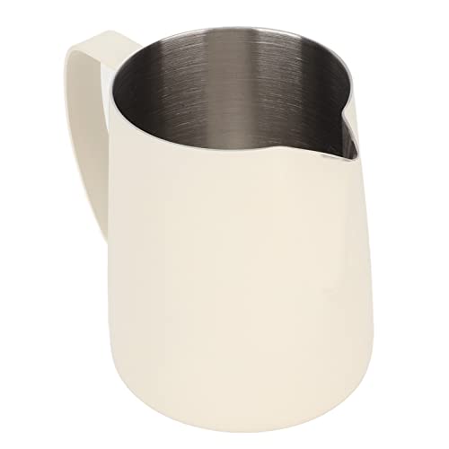 Shipenophy Milchschaumkrug, ergonomischer Milchkaffee-Latte-Art-Krug, bequem, leicht zu reinigen, für Restaurant(Beige) von Shipenophy