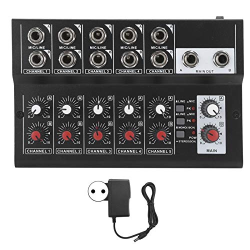 Shipenophy Robuster Soundmixer Stereo-Audio-Mixer in kompakter Größe, geeignet für Webcasts(European regulations) von Shipenophy