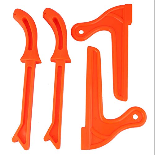 Tischkreissäge Sicherheitsschieber 4Pcs Sicherheitsschieber Set Sägeschieber für Zimmerei Hobby Holzarbeiter Gerade Typ V Typ(Bright Orange) von Shipenophy