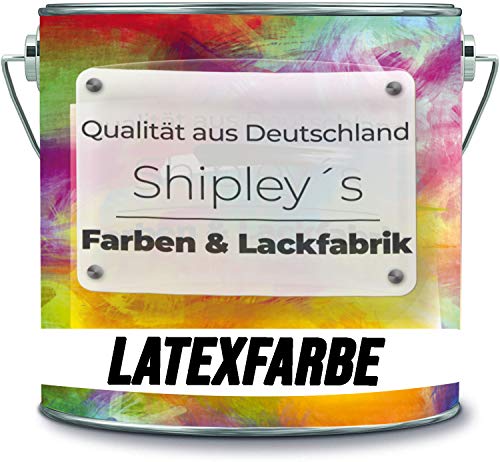 Shipley's Farben & Lackfabrik Latexfarbe Dispersionsfarbe strapazierfähige abwaschbare Wandfarbe in vielen exklusiven Farbtönen (2 l, Weiß) von Shipley's Farben & Lackfabrik