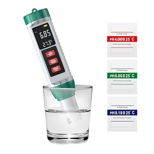 Shiptree pH-Messgerät (± 0,01), 5-in-1 pH, TDS, EC, Salinität, Thermometer, hochpräziser Swimmingpool pH Tester mit hintergrundbeleuchtetem LED-Display und Temperaturkompensation, für Trinkwasser/Pool von Shiptree