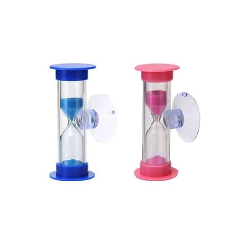 Sanduhren für Kinder,2 Pcs 3 Minuten Zeitmesser Mit Saugnapf in Klassenzimmern Küchen Häuser Büros und Auch Als Dekorative Timer-Uhr Derwendet Werden(Blau +Rosa) von Shirene