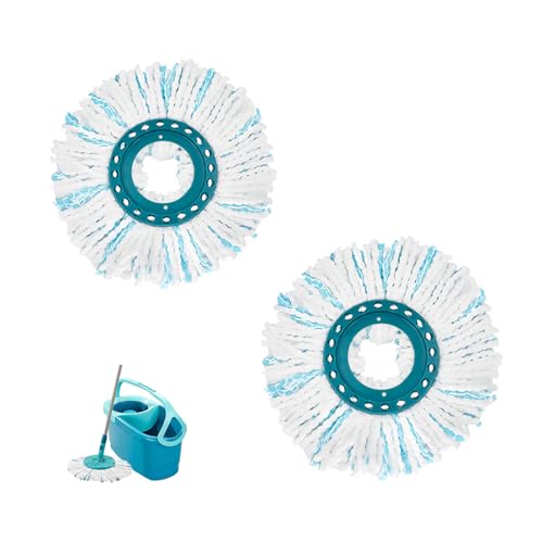 Shirene Ersatzkopf Kompatibel mit Leifheit,2 Stück Wischmopp Ersatz Clean Twist Disc Mop Systèmes Moppkopf Ersatz Mikrofaser Wischmopp Bodenwischer Ersatzteile für Alle Bodenarten von Shirene