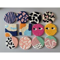 Punch Needle Untersetzer | Küche Und Esszimmer Handgemachter Becher Teppich Getufteter von ShiroDesignStudio