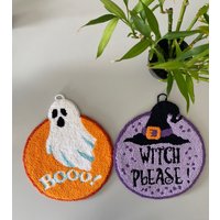 stanznadel Halloween Türschild | Kranz Herbst Türbügel Wanddekoration Geist Wandbehang , Witch Please von ShiroDesignStudio