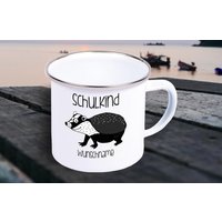 Emaille Kinder Becher "Schulkind Mit Wunschname Und Tiermotiv" Tasse Tee Kaffeetasse Kaffeebecher Mug Retro Campen Emaille Kinder Becher "Schulkind Mit Wunschname Und Tiermotiv" Tasse Tee Kaffeetasse Kaffeebecher Mug Retro Campen von ShirtInStyle