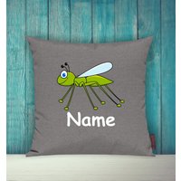 Kissenhülle Sofa Kissen Tiere Animal Grashüpfer Wunschname Deko Kinderzimmer Geschenk Natur Wald von ShirtInStyle