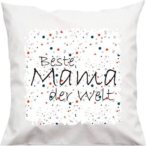 ShirtInStyle, Kissenhülle Beste Mama. Kissenbezug Kuschelkissen Dekokissen, Größe 40x40cm, Farbe weiß von ShirtInStyle