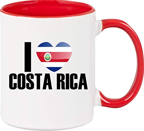 ShirtInStyle Kaffeepott, Kaffeetasse, Tasse, I Love Costa Rica, Farbe rot von ShirtInStyle