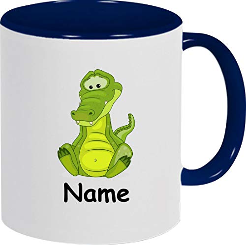 Shirtinstyle Kaffeepott, Tasse, Krokodil mit Wunschnamen, Wunschtext, Spruch Name Text Becher Mug Kaffeetasse, Tiere, Natur, Farbe blau Shirtinstyle Kaffeepott, Tasse, Krokodil mit Wunschnamen, Wunschtext, Spruch Name Text Becher Mug Kaffeetasse, Tiere, Natur, Farbe blau von Shirtinstyle