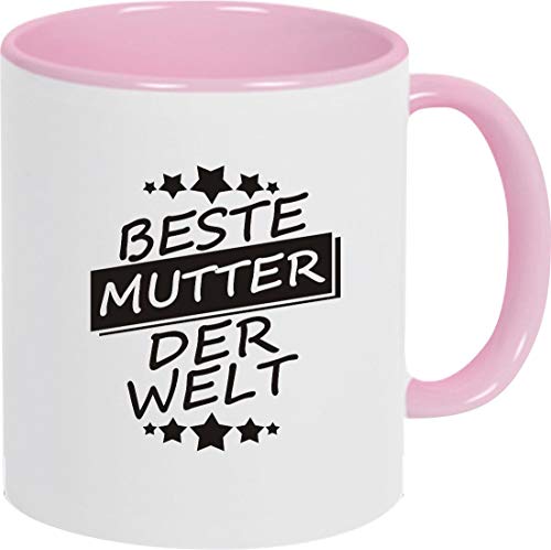 ShirtInStyle Kaffeepott Kaffeetasse, Beste Mutter Der Welt, Familie, Verwandtschaft, Kaffee, Tee, Spruch, Motiv, Logo, Farbe Rosa von ShirtInStyle