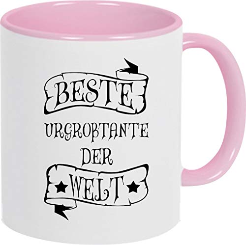 ShirtInStyle Kaffeepott Kaffeetasse, Beste Urgroßtante Der Welt, Familie, Verwandtschaft, Kaffee, Tee, Spruch, Motiv, Logo, Farbe Rosa von ShirtInStyle