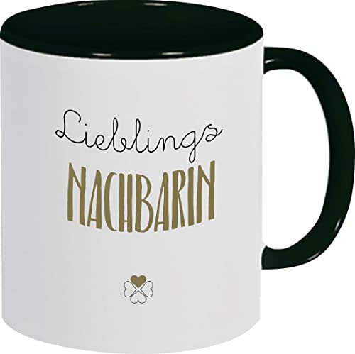 ShirtInStyle Kaffeepott Kaffeetasse, Lieblingsmensch Lieblings Nachbarin, Logo, Spruch, Motiv, Farbe schwarz von ShirtInStyle