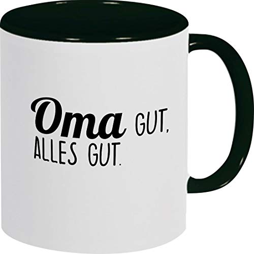 ShirtInStyle Kaffeepott Kaffeetasse, Oma gut. Alles gut., Familie Verwandschaft, Liebe, Freude, Dankbarkeit, Logo, Spruch, Motiv, Farbe schwarz von ShirtInStyle