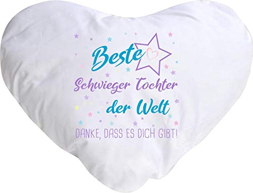 ShirtInStyle Kissen, Beste Schwiegertochter der Welt, Danke, DASS es Dich gibt! Kuschelkissen Sofa Kissen, Herzform von ShirtInStyle