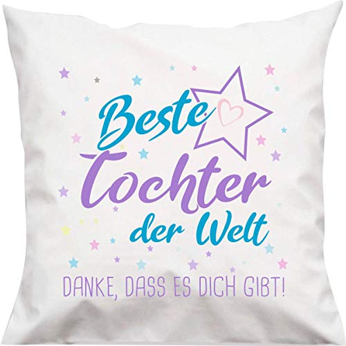 Shirtinstyle Kissen, Beste Tochter der Welt, Danke, DASS es Dich gibt! Kuschelkissen Sofa Kissen, Farbe Weiß Samt, Größe 40x40cm Shirtinstyle Kissen, Beste Tochter der Welt, Danke, DASS es Dich gibt! Kuschelkissen Sofa Kissen, Farbe Weiß Samt, Größe 40x40cm von Shirtinstyle