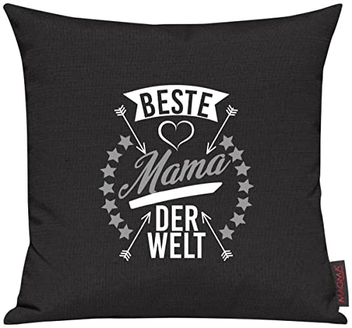 ShirtInStyle Kissen Sofakissen Motiv Typo Kuschelidee Beste Mama der Welt, Familie Verwandschaft, Liebe, Freude, Dankbarkeit, Kissen, Sofa, Farbe schwarz von ShirtInStyle