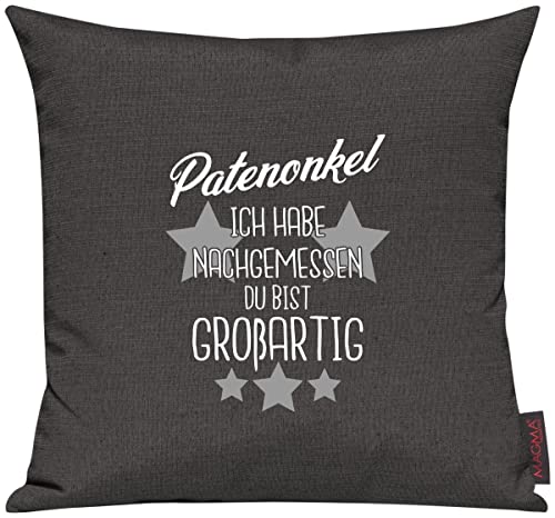 Shirtinstyle Kissen Sofakissen Patenonkel ich Habe nachgemessen du bist großartig, Familie Verwandschaft, Kissen, Sofa, Größe 40 x 40cm, Farbe anthrazit Shirtinstyle Kissen Sofakissen Patenonkel ich Habe nachgemessen du bist großartig, Familie Verwandschaft, Kissen, Sofa, Größe 40 x 40cm, Farbe anthrazit von Shirtinstyle