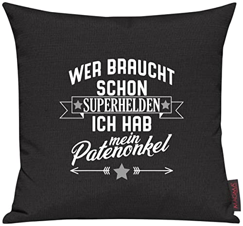 Shirtinstyle Kissen Sofakissen Wer braucht Schon Superhelden ich hab Mein Patenonkel, Familie Verwandschaft, Kissen, Sofa, Größe 40 x 40cm, Farbe schwarz Shirtinstyle Kissen Sofakissen Wer braucht Schon Superhelden ich hab Mein Patenonkel, Familie Verwandschaft, Kissen, Sofa, Größe 40 x 40cm, Farbe schwarz von Shirtinstyle