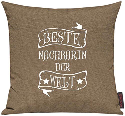 ShirtInStyle Kissenhülle Für Auserwählte! Sofakissen Motiv Beste Nachbarin Der Welt, Familie, Verwandtschaft, Kollegen, Spruch, Motiv, Logo, Couch, Deko, Farbe Mittelbraun von ShirtInStyle