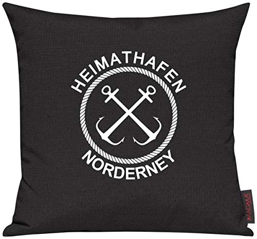Shirtinstyle Sofakissen Heimathafen Norderney, Kissen, Meer, Heimatort, Stadt, Urlaub, Größe 40 x 40cm, Farbe Schwarz Shirtinstyle Sofakissen Heimathafen Norderney, Kissen, Meer, Heimatort, Stadt, Urlaub, Größe 40 x 40cm, Farbe Schwarz von Shirtinstyle