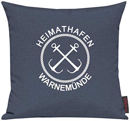 Shirtinstyle Sofakissen Heimathafen Warnemünde, Kissen, Meer, Heimatort, Stadt, Urlaub, Größe 40 x 40cm, Farbe Blau Shirtinstyle Sofakissen Heimathafen Warnemünde, Kissen, Meer, Heimatort, Stadt, Urlaub, Größe 40 x 40cm, Farbe Blau von Shirtinstyle