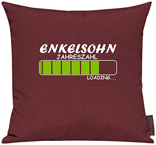 ShirtInStyle Kissenhülle für Auserwählte! Sofakissen Motiv Loading Enkelsohn mit Ihrer Wunschjahreszahl, Familie, Verwandtschaft, Motiv, Logo, Spruch, relaxen, Kissen, Couch, Deko, Farbe rot von ShirtInStyle