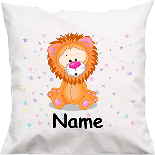 ShirtInStyle Kopfkissen, Tiger mit Wunschname, Text, Wunschtext, Kinder Kinderzimmer Deko, Dekokissen mit Füllung, Motiv, Logo, Name, Größe 40x40cm von ShirtInStyle