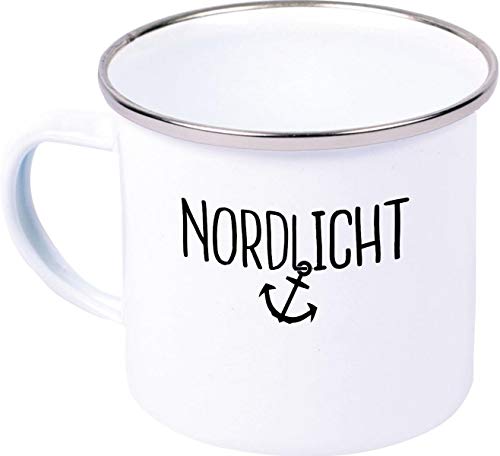 Shirtinstyle Nordlicht Anker, Familie, Kaffee Becher Mug Emaille Tasse, Weiß von Shirtinstyle