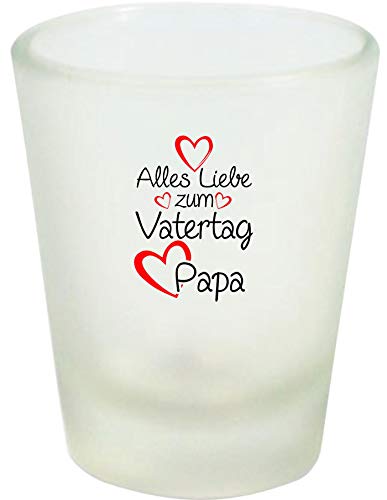 ShirtInStyle Schnapsglas Glas, Alles Liebe zum Vatertag Papa, Logo, Spruch, Motiv,Farbe Weiß von ShirtInStyle