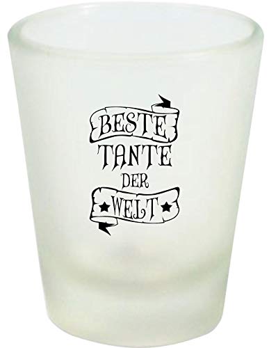 Shirtinstyle Schnapsglas Glas, Auszeichnung Zur Besten Tante Der Welt. Sprüche, Familie Freunde Spruch, Weiß von Shirtinstyle