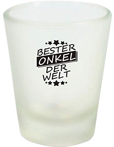 Shirtinstyle Schnapsglas Glas, Bester Onkel Der Welt! Family Star Sterne, Familie Freunde Spruch, Weiß von Shirtinstyle