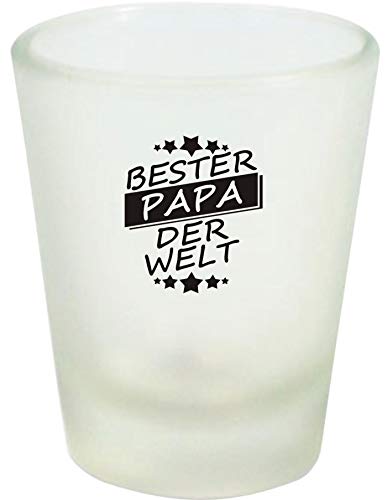 Shirtinstyle Schnapsglas Glas, Bester Papa Der Welt! Family Star Sterne, Familie Freunde Spruch, Weiß von Shirtinstyle