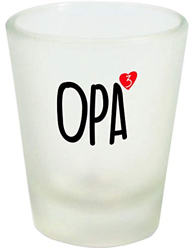 ShirtInStyle Schnapsglas Glas Opa hoch 3, dreifacher Opa, Familie Verwandschaft, Liebe, Freude, Dankbarkeit von ShirtInStyle