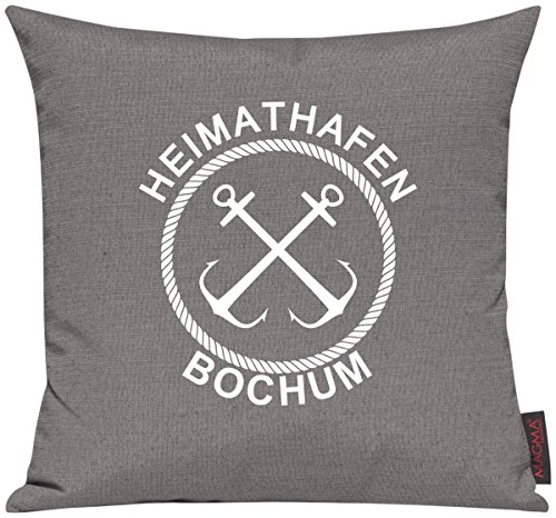 Shirtinstyle Sofakissen Heimathafen Bochum, Kissen, Meer, Heimatort, Stadt, Urlaub, Größe 40 x 40cm, Farbe Grau Shirtinstyle Sofakissen Heimathafen Bochum, Kissen, Meer, Heimatort, Stadt, Urlaub, Größe 40 x 40cm, Farbe Grau von Shirtinstyle