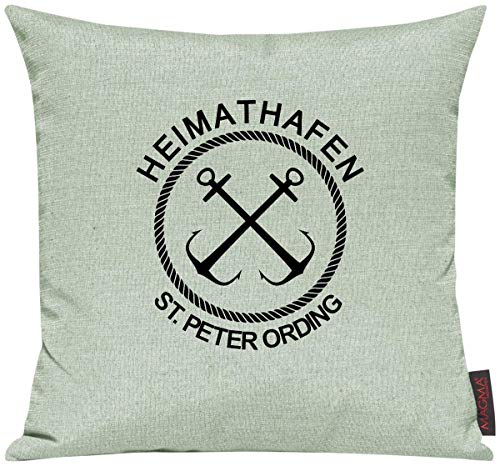 Shirtinstyle Sofakissen Heimathafen St. Peter Ording, Kissen, Meer, Heimatort, Stadt, Urlaub, Größe 40 x 40cm, Farbe Mint Shirtinstyle Sofakissen Heimathafen St. Peter Ording, Kissen, Meer, Heimatort, Stadt, Urlaub, Größe 40 x 40cm, Farbe Mint von Shirtinstyle