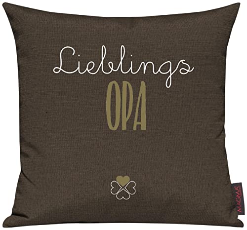 Shirtinstyle Sofakissen Lieblingsmensch Lieblings Opa, Kissen, Sofa, Deko, Geschenk Familie Liebe, Größe 40 x 40cm, Farbe braun von Shirtinstyle
