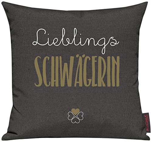 ShirtInStyle Sofakissen Motiv Typo Kuschelidee Lieblingsmensch Lieblings Schwägerin, Kissen, Sofa, Deko, Geschenk Familie Liebe, Farbe anthrazit von ShirtInStyle