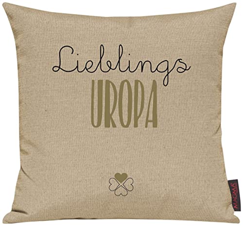 ShirtInStyle Sofakissen Motiv Typo Kuschelidee Lieblingsmensch Lieblings Uropa, Kissen, Sofa, Deko, Geschenk Familie Liebe, Farbe beige von ShirtInStyle