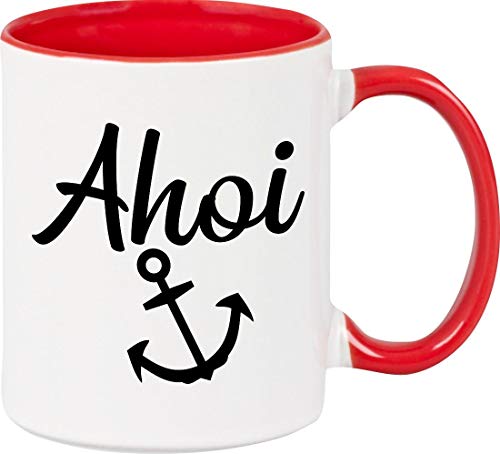 ShirtInStyle Tasse, AHOI Anker, Kaffeepott, Kaffeetasse, Farbe Rot von ShirtInStyle